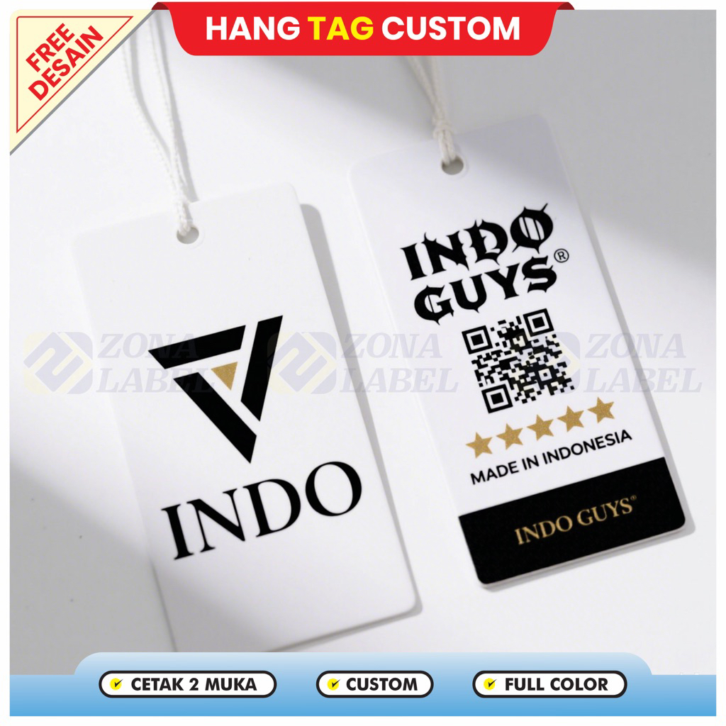 

( Free Desain ) Hangtag Tebal 700 gsm / Label Harga Baju / Hang Tag Aksesoris Label Baju