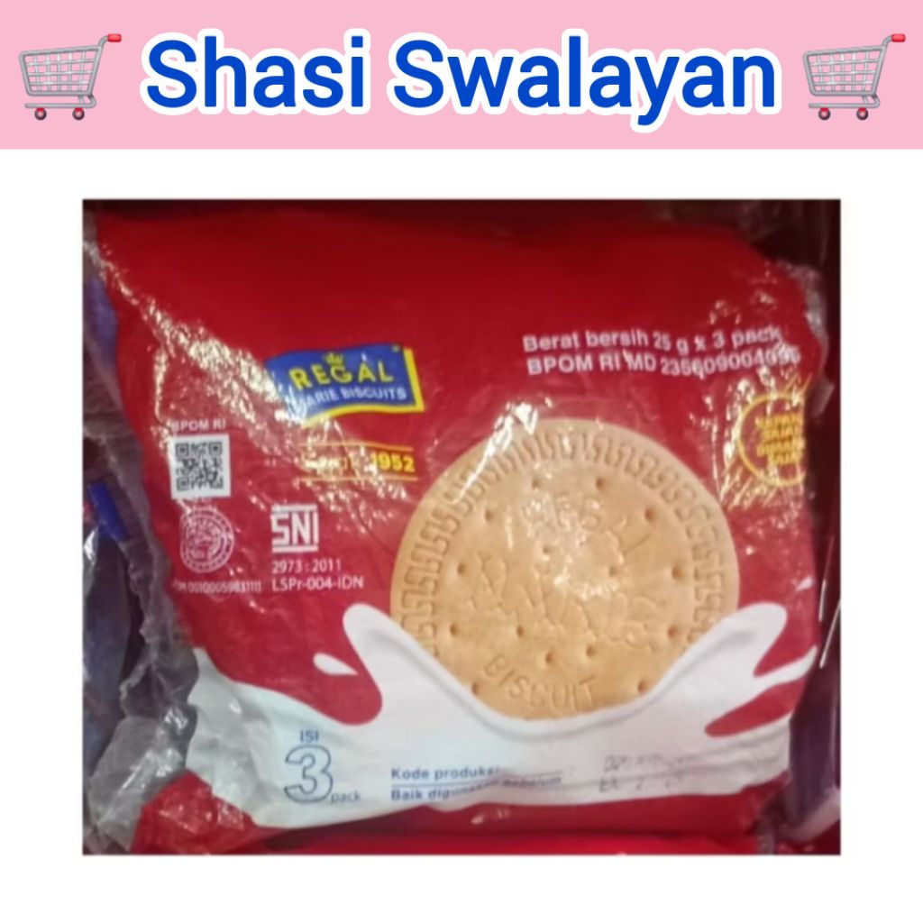 

Regal Marie Biskuit 25 Gram X 3 Pack