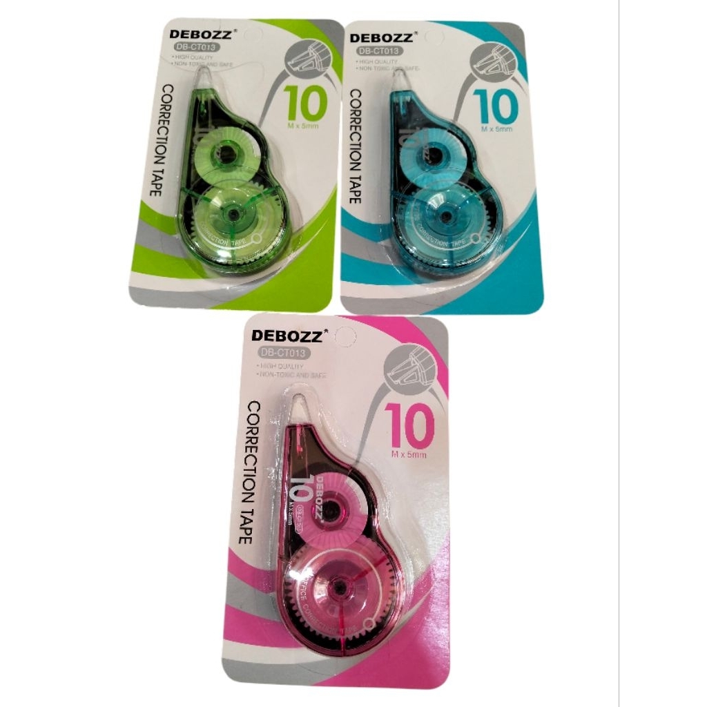 

Correction Tape DEBOZZ DB-CT013 10M x 5mm – Tip-X Roller Non-Toxic Warna Hijau, Biru, Pink - Alat Tulis Kantor/ATK Murah Medan
