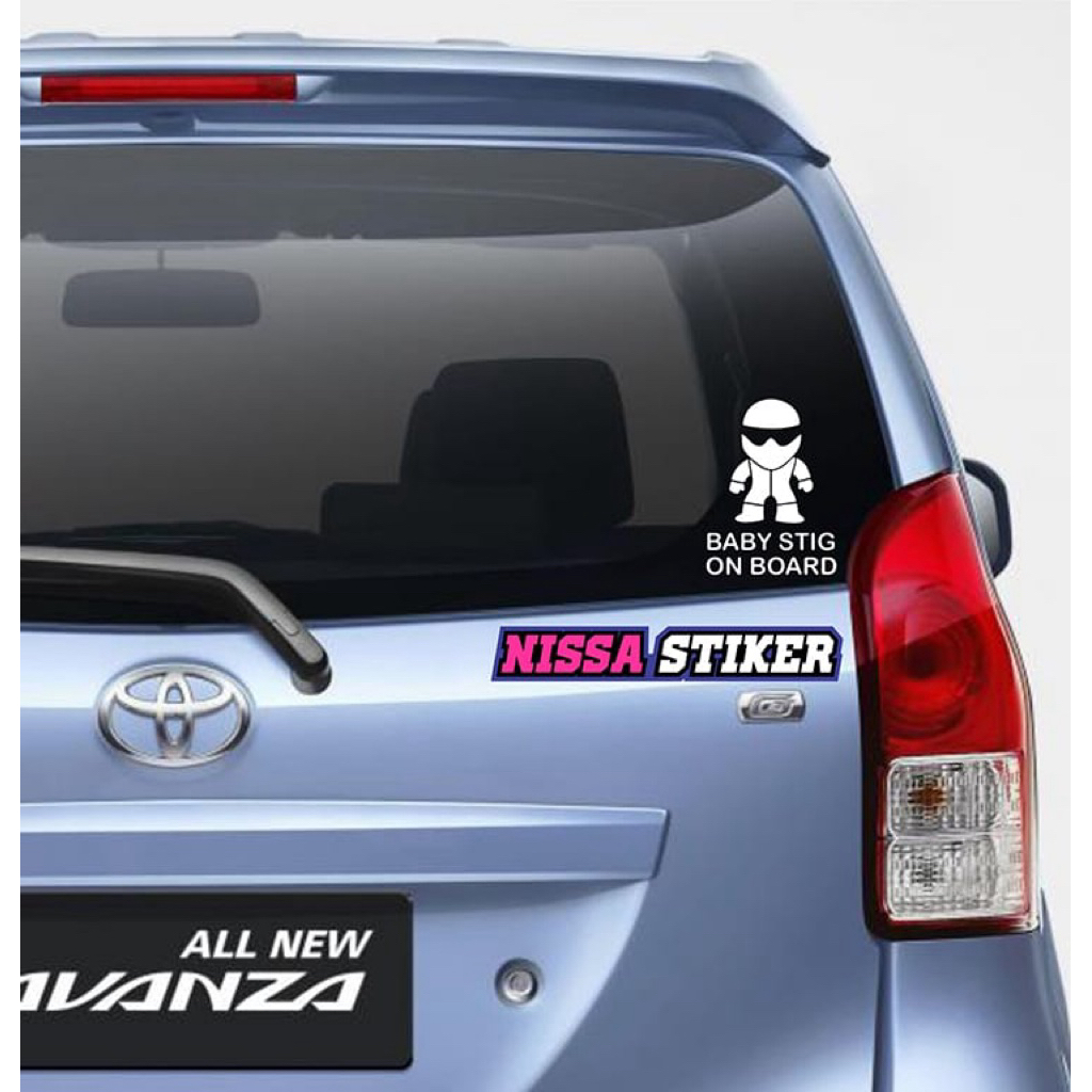 Stiker cutting mobil baby stig on board stiker murah berkualitas