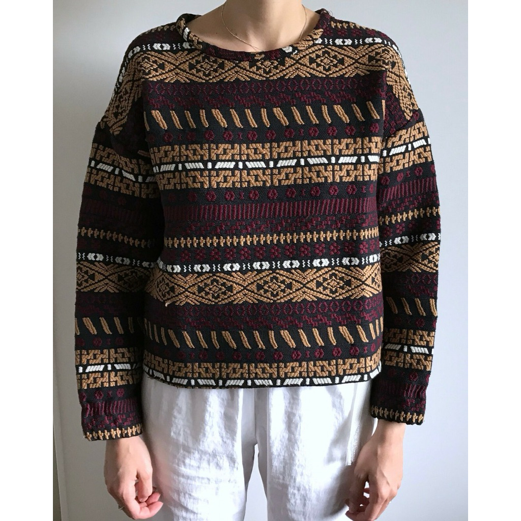 zara sweater bahan tweed