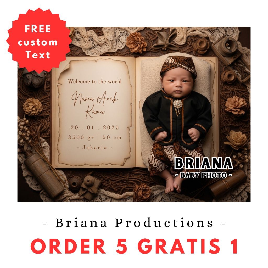 Jasa Edit Foto Bayi Newborn Ala Studio Gratis Nama Ekspress Kilat Profesional Part 1 - Briana Produc