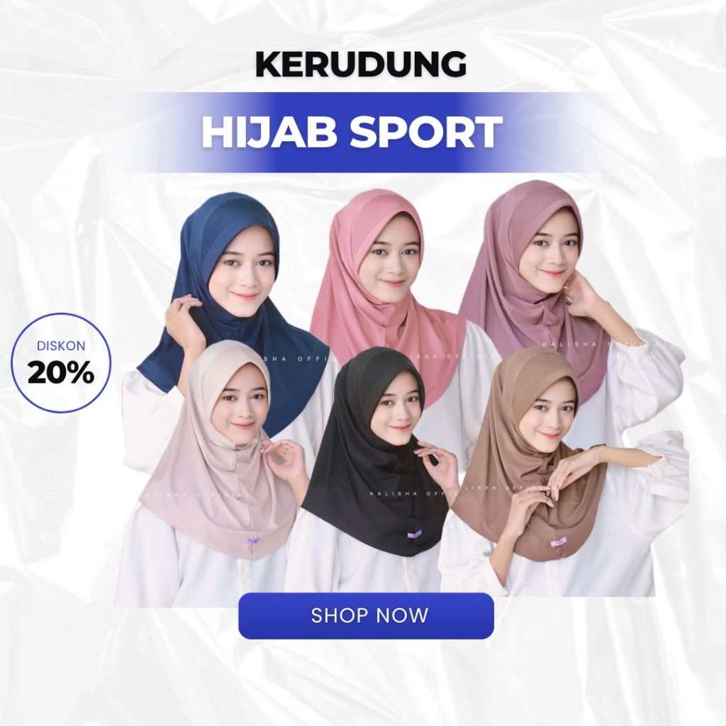 Hijab Kalisha - Hijab Bergo Sport Jersey Pet Besar