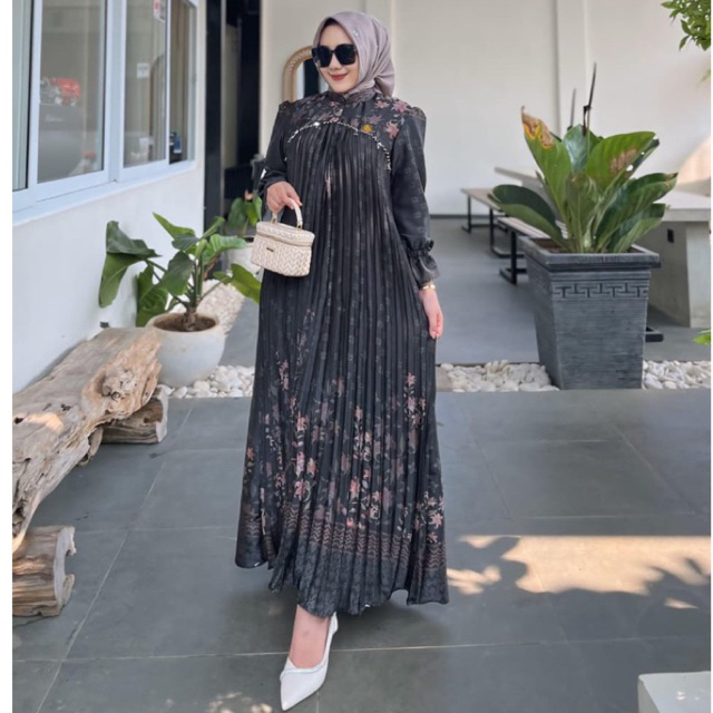 Amarilis Signature Series Dress Gamis Plisket Pliskit Payet Abaya Bahan Arabian Silk Premium Origina