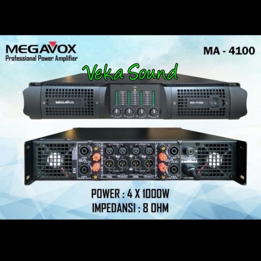 Power Amplifier  Megavox MA4100/ MA 4100 4 Channell Original