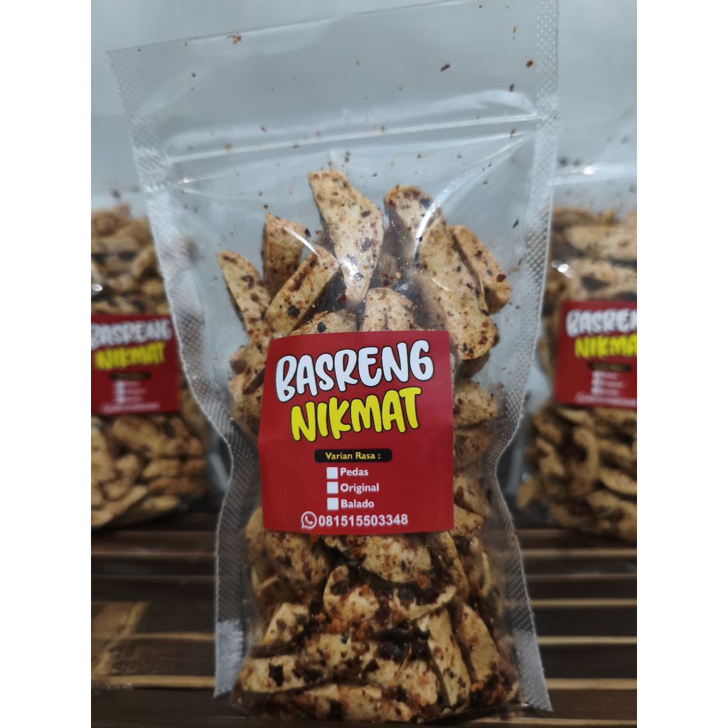 

Basreng Pedas Daun Jeruk Nikmat 150 gram/1,5 ons – Camilan Gurih Pedas Daun Jeruk