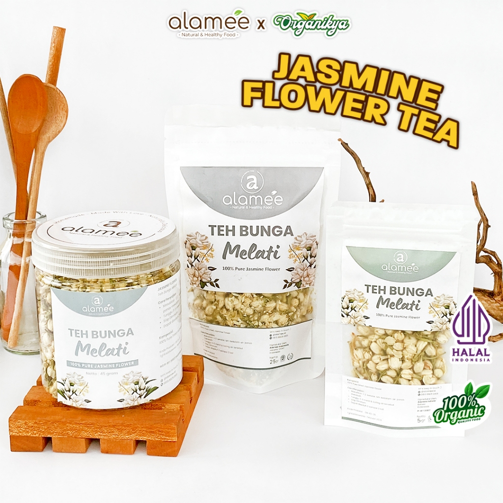 

ALAMEE Teh Bunga Jasmine Tea Flower Melati Organik Jasmin Herbal Kering Siap Seduh Minum organikya