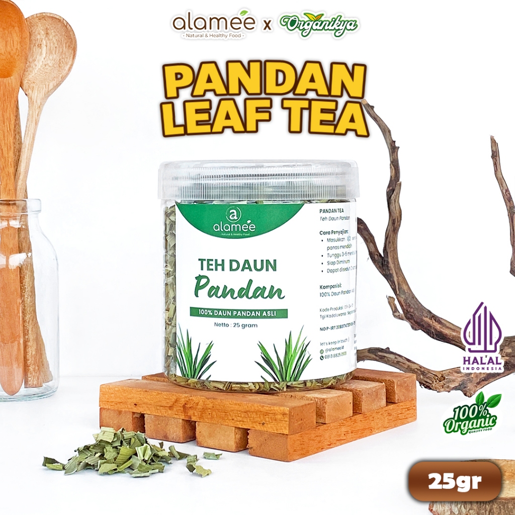 

Teh Daun Pandan Kering Leaf Tea Organik Alami Minuman Herbal Kemasan Toples 25 Gr organikya