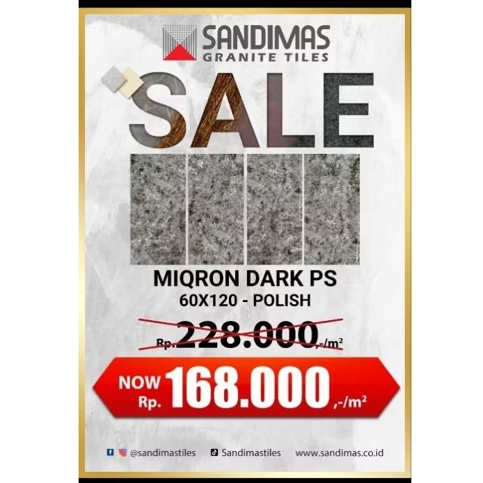 GRANIT LANTAI POLISHED SANDIMAS MIQRON DARK 60X120 [FREE ONGKIR]