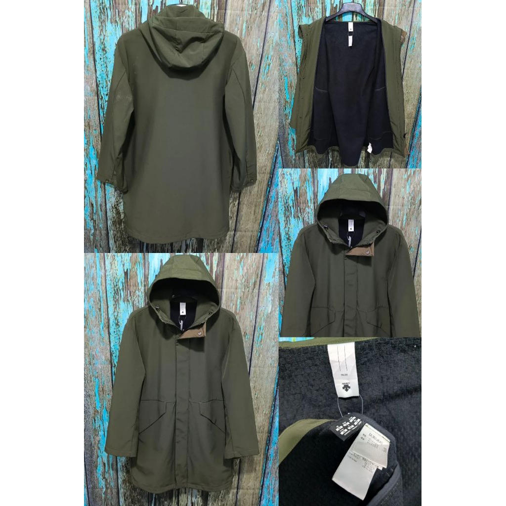 Jaket outdoor DESCENTE longcoat bahan softshell size  XL (P 92cm L 63cm)