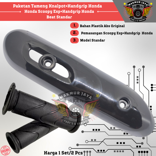 Tutup Tameng Knalpot Model Motor Honda Scoopy Fi Esp Tahun 2017-2019 + Handgrip Honda Beat Standar