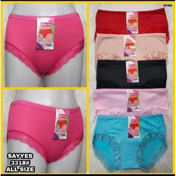 6Pcs CD LUSINAN BB Celana Dalam Wanita Free Size 3318 / 3358