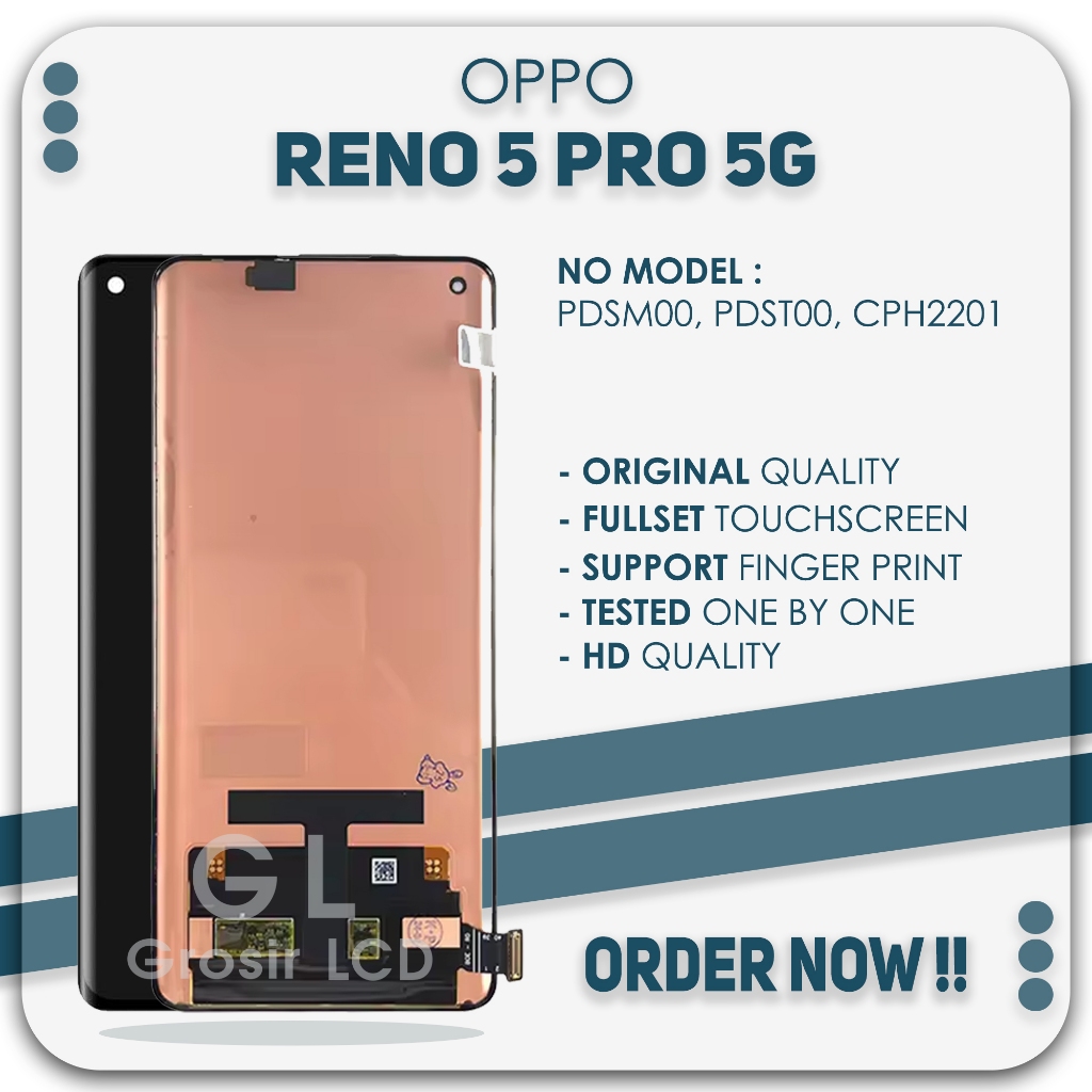 Grosir LCD Reno 5 Pro 5G - Finger Print Fullset Touchscreen