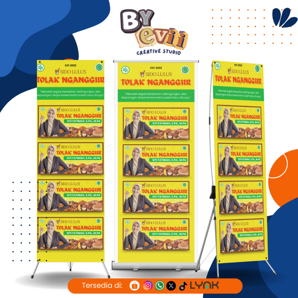 BANNER WISUDA MURAH TOLAK ANGIN | DESAIN BANNER SIDANG KEKINIAN | X BANNER | BANNER SEMHAS