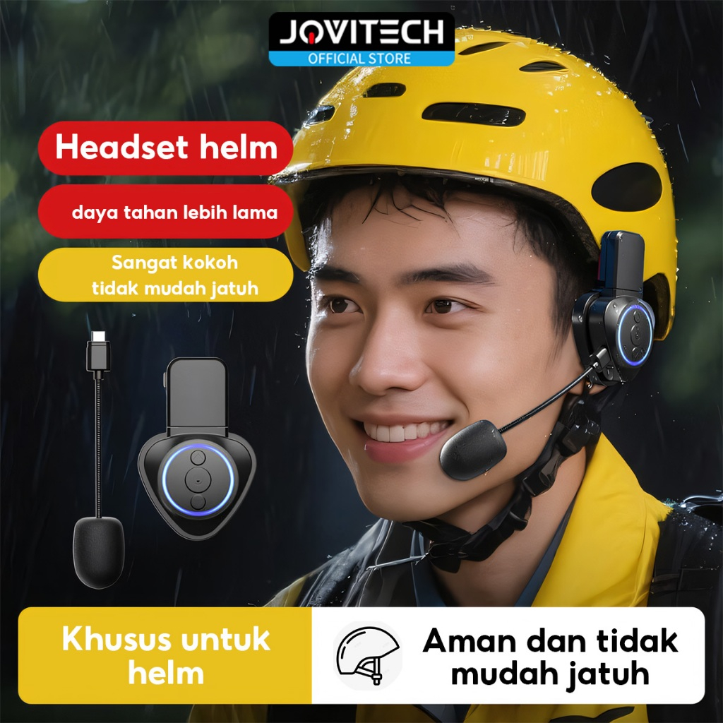 Jovitech EP75X Intercom Helm Bluetooth 5.4 Helm Headset Helm Tahan Air dengan Baterai 350mAh Long Li