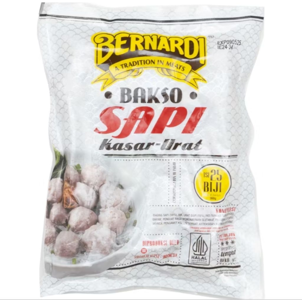

Bernardi Bakso Sapi Kasar Besar Urat | Halus 25 pcs 360gr
