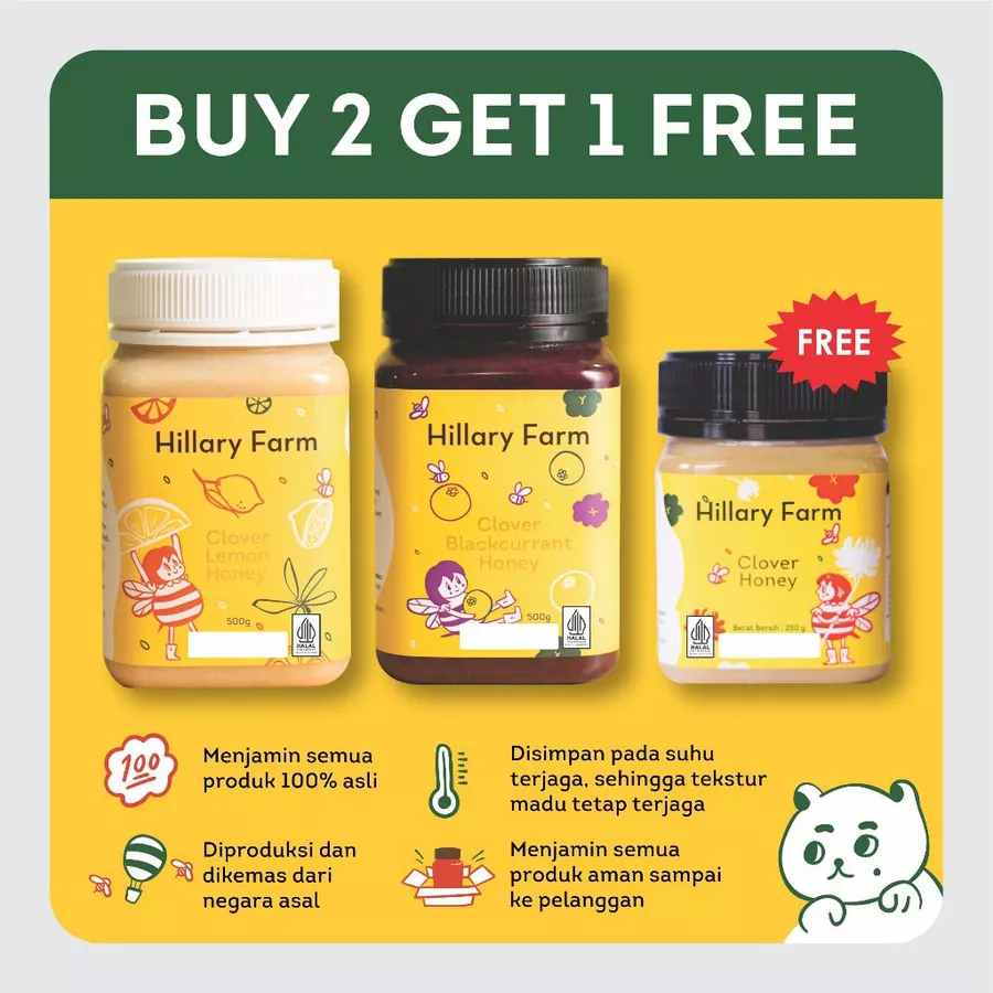 

Clover Lemon Honey + Clover Blackcurrant Honey Free Madu