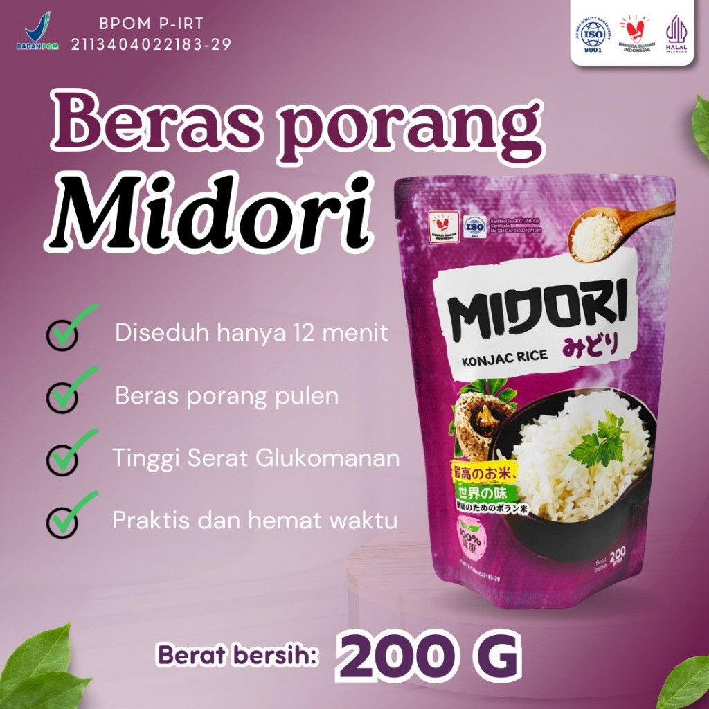

Midori Beras Porang Instan Kemasan Pouch 200Gram