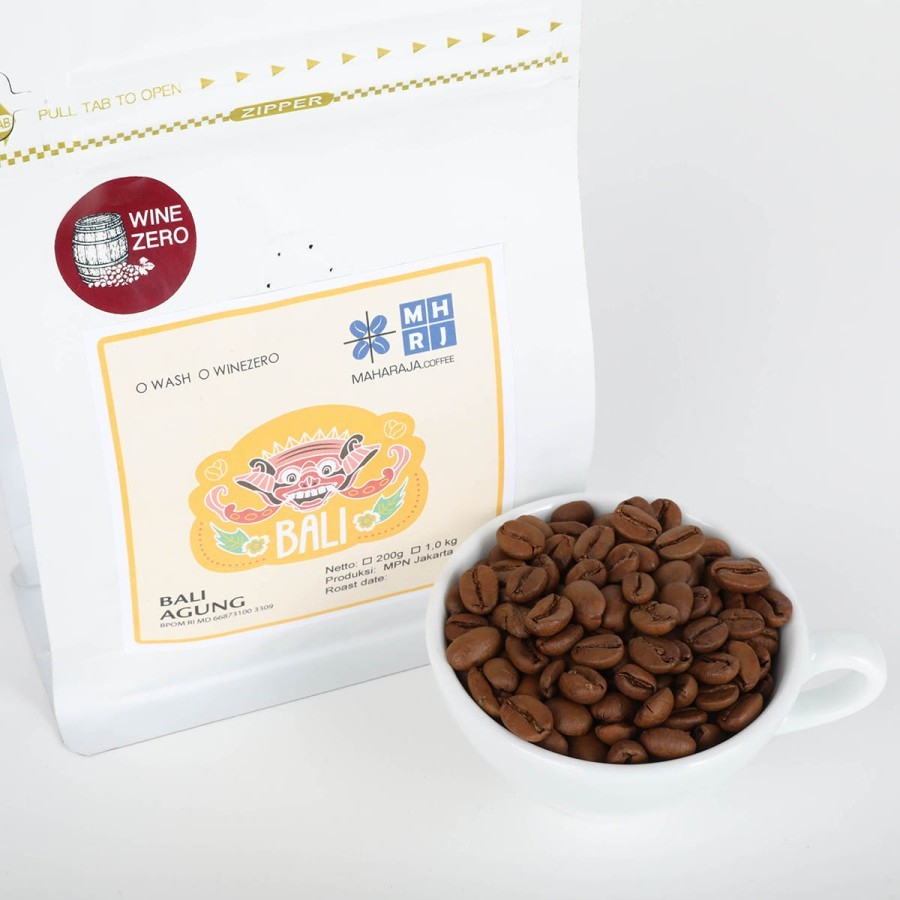 

Maharaja Coffee Arabica BALI WINE ZERO Roasted beans kopi sangrai biji/ bubuk