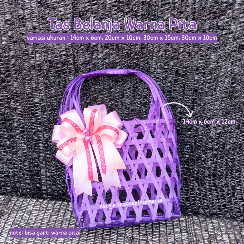 

GROSIR GOODIE BAG BINGKISAN BANYAK WARNA Tas belanja 14x6 pita hampers kado souvenir unik murah tote