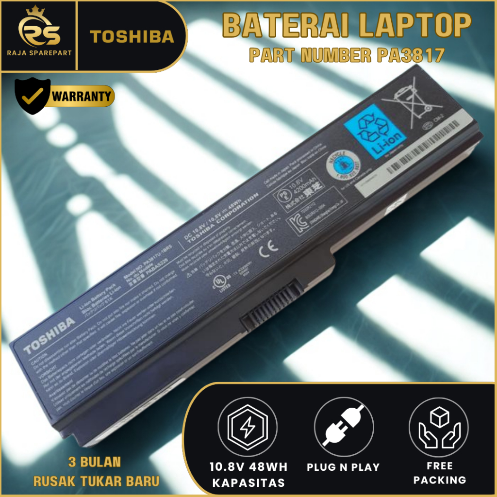 Baterai Original Laptop Toshiba satellite L735 L740 L735 L730 PA3817