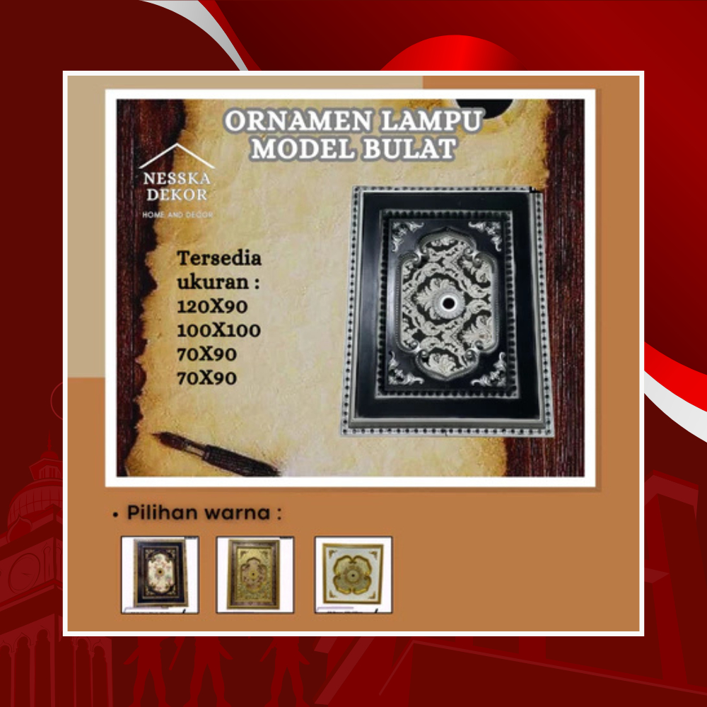 Ornamen Lampu Besar 90x120cm / Ornamen Plafon PVC Bandung / Ornamen Plavon PVC / Lampu Plafon PVC / 