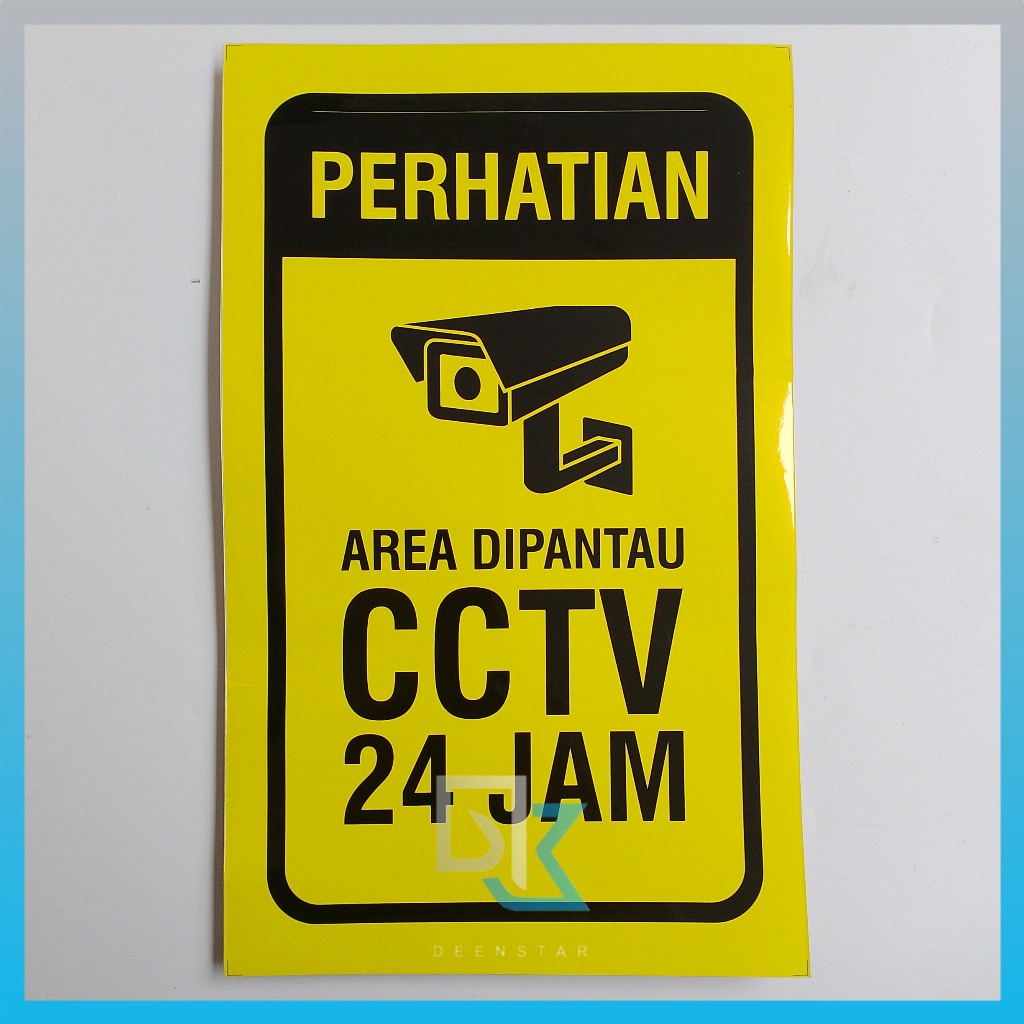 

Stiker Perhatian Area Dipantau CCTV 24 Jam, Keamanan, Stiker Vinyl