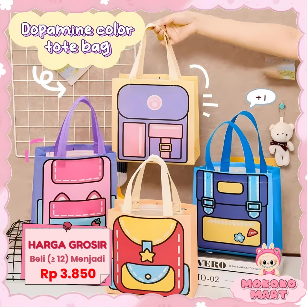 

MM Tas Goodie Tote Bag Tas Belanja Lucu Tas Kado Anti Air Bag Ulang Tahun Lucu Souvenir Hampers ST26