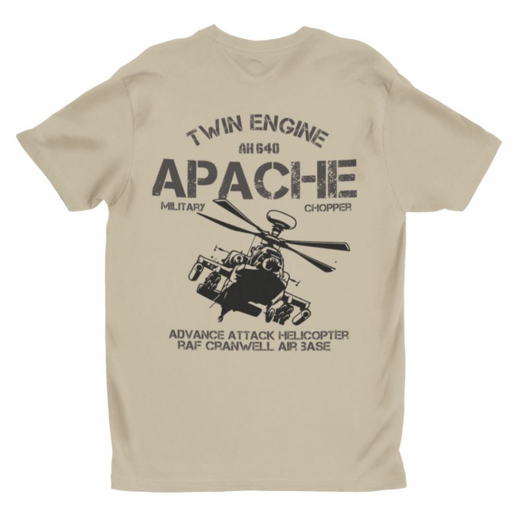 Kaos Vintage Retro Helicopter Apache Aircraft