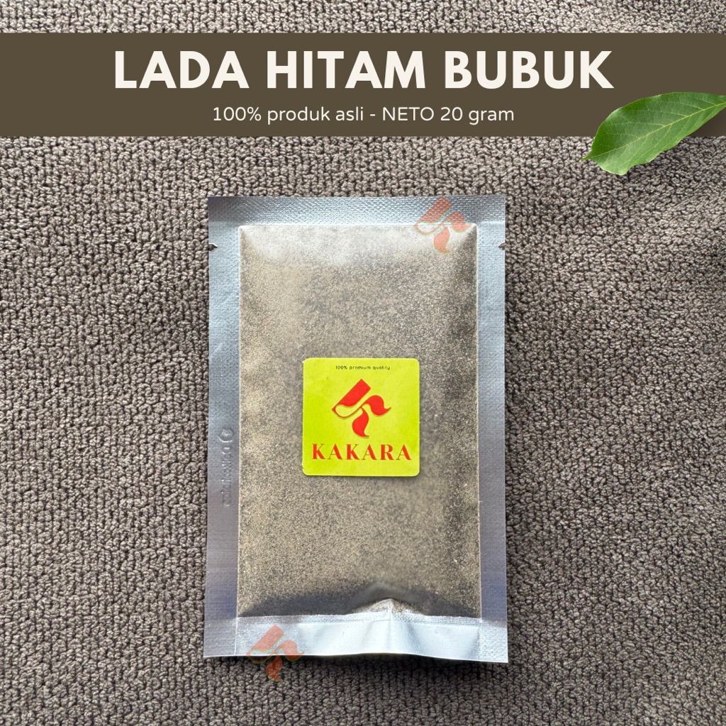 

KAKARA - Lada Hitam Bubuk / Ground Black Pepper 20 gram bumbu dapur bumbu masak kemasan kecil kemasan sachet