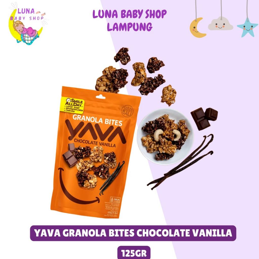 

Yava Granola Bites Chocolate Vanilla 125gr/Snack Sehat/Cemilan