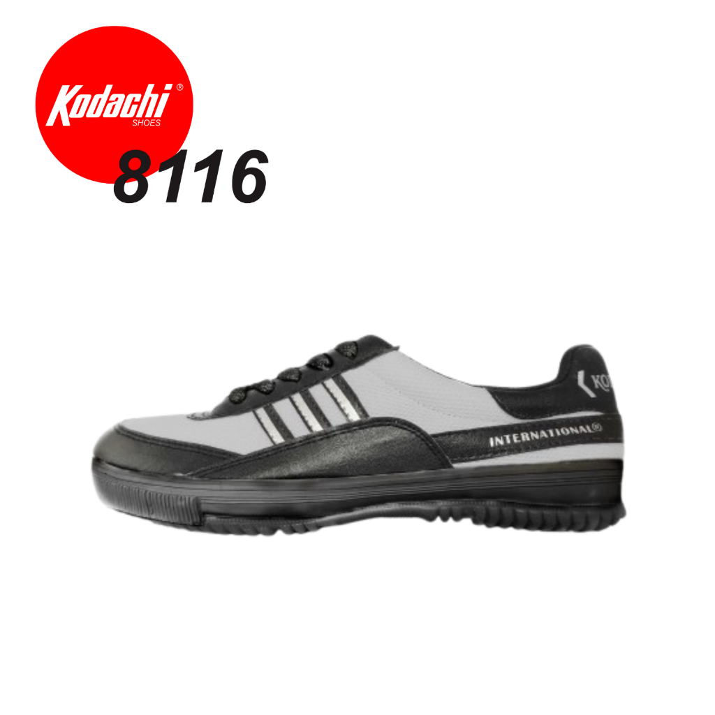 Sepatu Kodachi 8116 GREY DOUBLE BLACK - 8116 GDB Hitam - Kodachi 8116 OLDSKOOL TOKO LAWAS BERKELAS