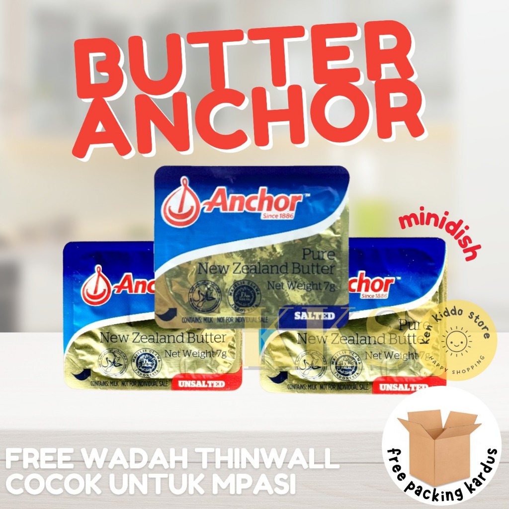 

Anchor Unsalted Butter MPASI Mini Portion UNSALTED BUTTER ANCHOR MPASI BAYI | SALTED BUTTER ANCHOR | BUTTER BAYI MAKANAN MPASI BAYI | BB BOOSTER BAYI ANAK | BUTTER ANCHOR MINI | LEMAK TAMBAHAN MPASI