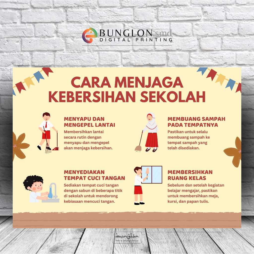 

Poster Cara Menjaga kebersihan Sekolah