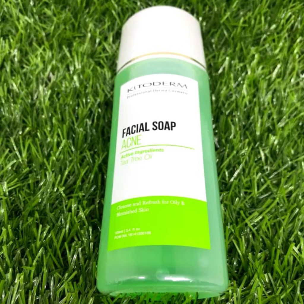 Kitoderm Facial Soap Hijua 100ml /Sabun Gel Acne Kitoderm