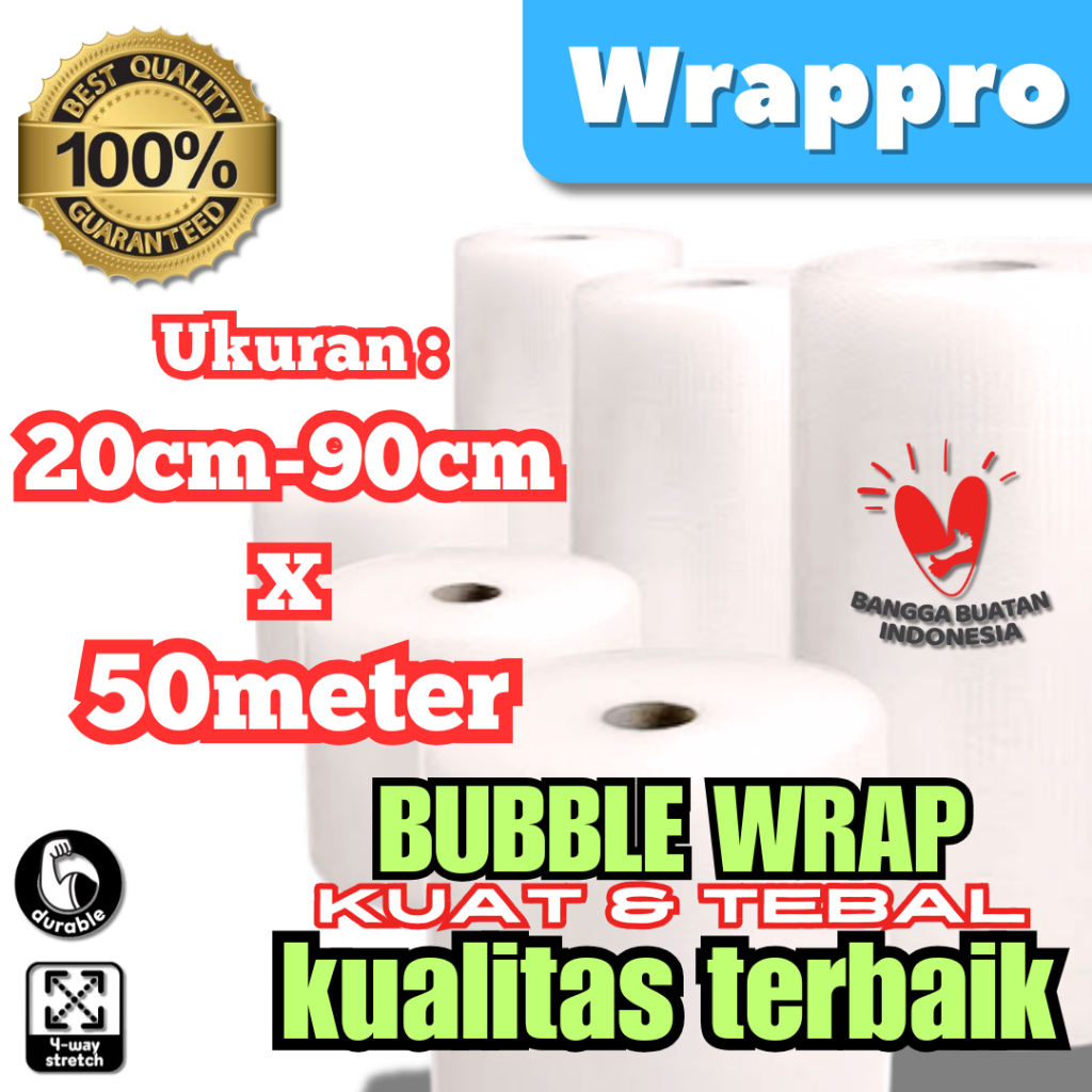 

Bubble Wrap Roll 50m / Plastik Bubble Packing - Bubble Wrap Premium