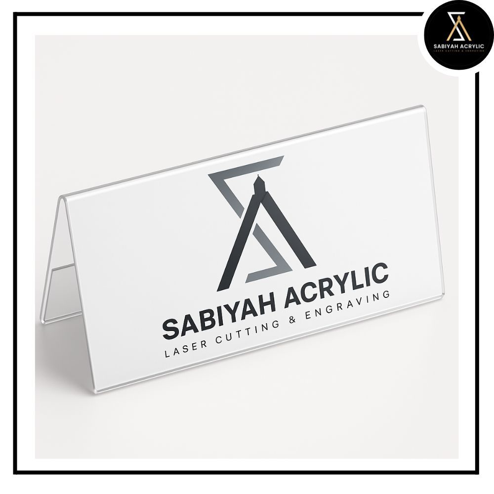 

Papan Nama Meja / Akrilik Nama / Nama Jabatan desain elegan - Tipe Segitiga Acrylic Desk