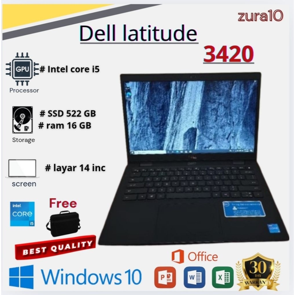 Laptop dell latitude 3420 i5 gen 11|| ram 16 GB || ssd 512 GB