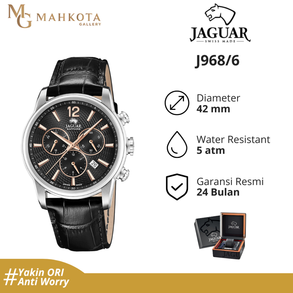 Jam Tangan Pria Jaguar J968 Strap Kulit Original Bergaransi Jam Tangan Palembang