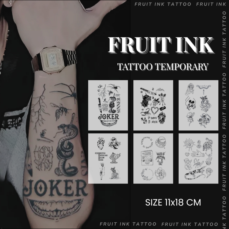 TATO TEMPORER TAHAN LAMA PREMIUM TATTOO TEMPORARY FRUIT INK TATTO SEMI PERMANEN WATERPROOF CEWE COWO