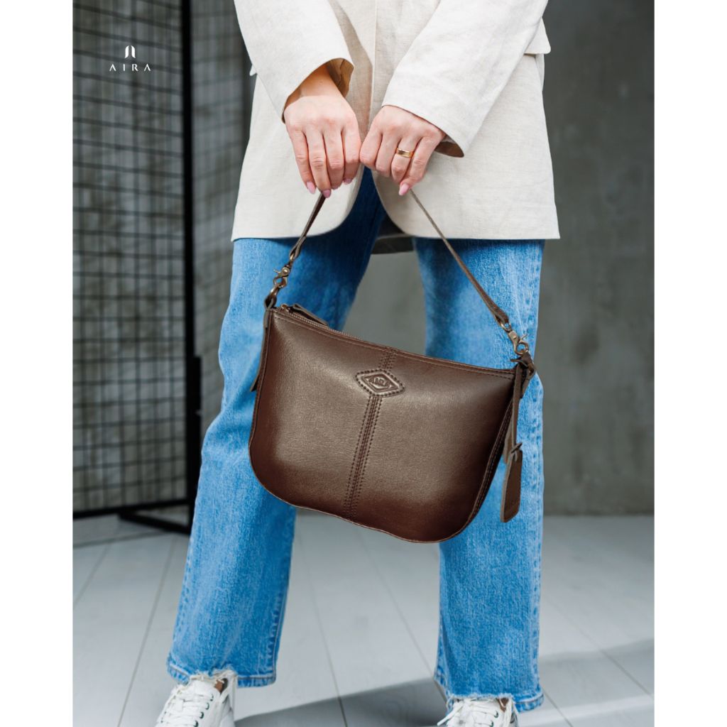 AIRA - Tas Kulit Asli Wanita CAH AYU Tas Selempang Kekinian Shoulder Bag Sling Bag Simple