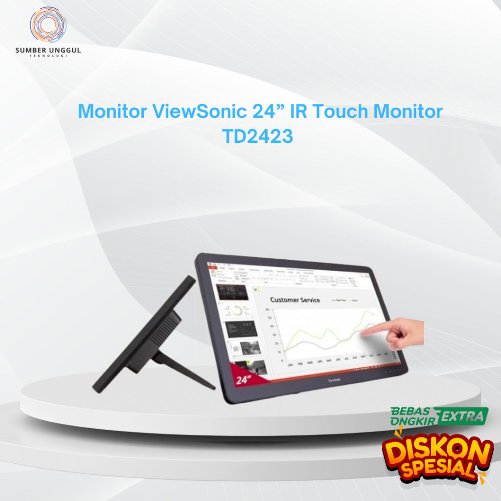 Monitor ViewSonic 24” IR Touch Monitor TD2423 - Monitor ViewSonic 24"