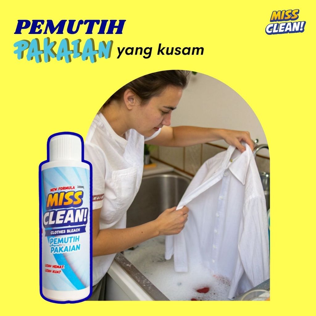 Miss Clean Cairan Pemutih Pakaian Putih Ampuh Pemutih Baju Untuk Memutihkan