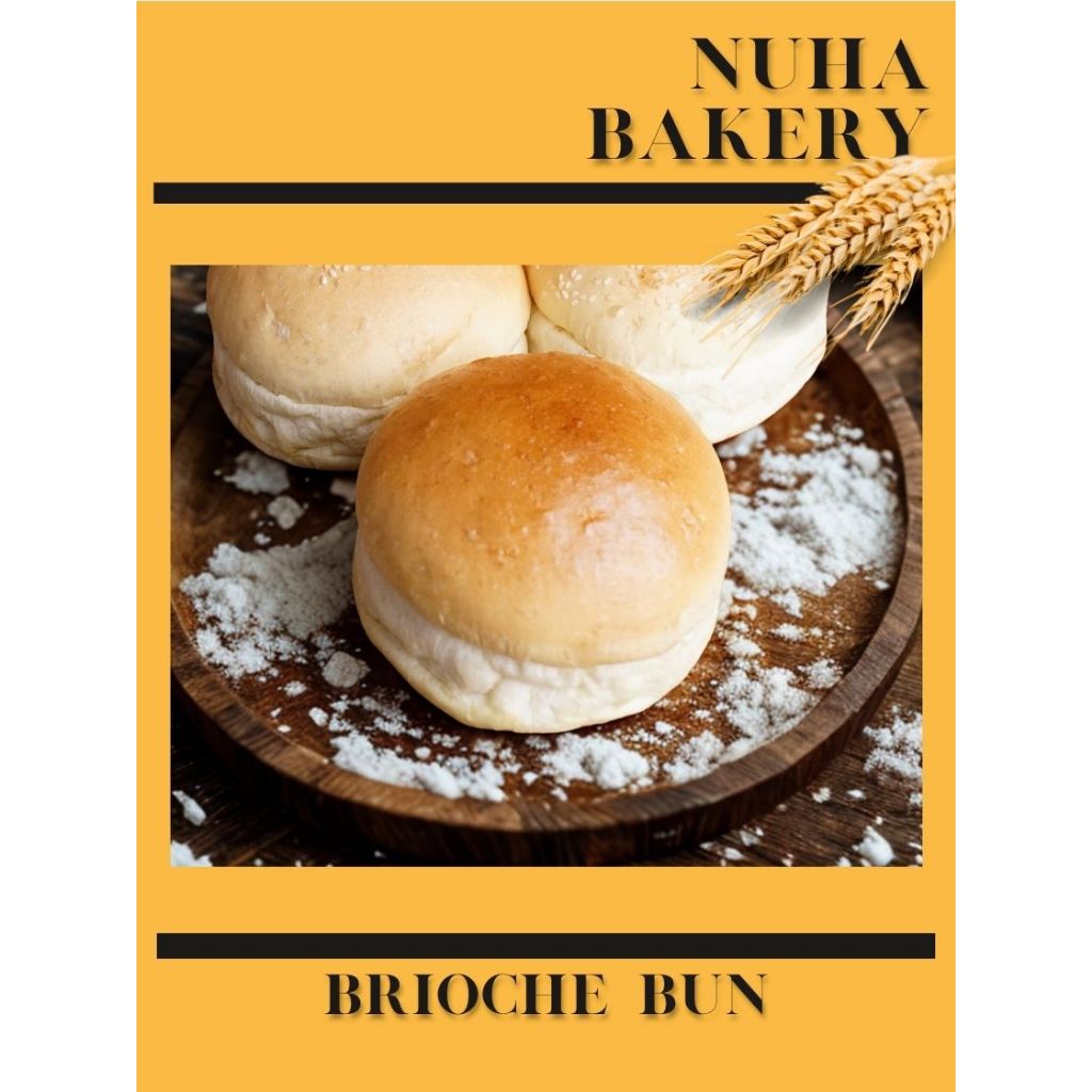 

Roti Brioce Bun 10 cm 85 Gram , Roti Bun Dengan Glaze Mengkilap Pada Topping Roti