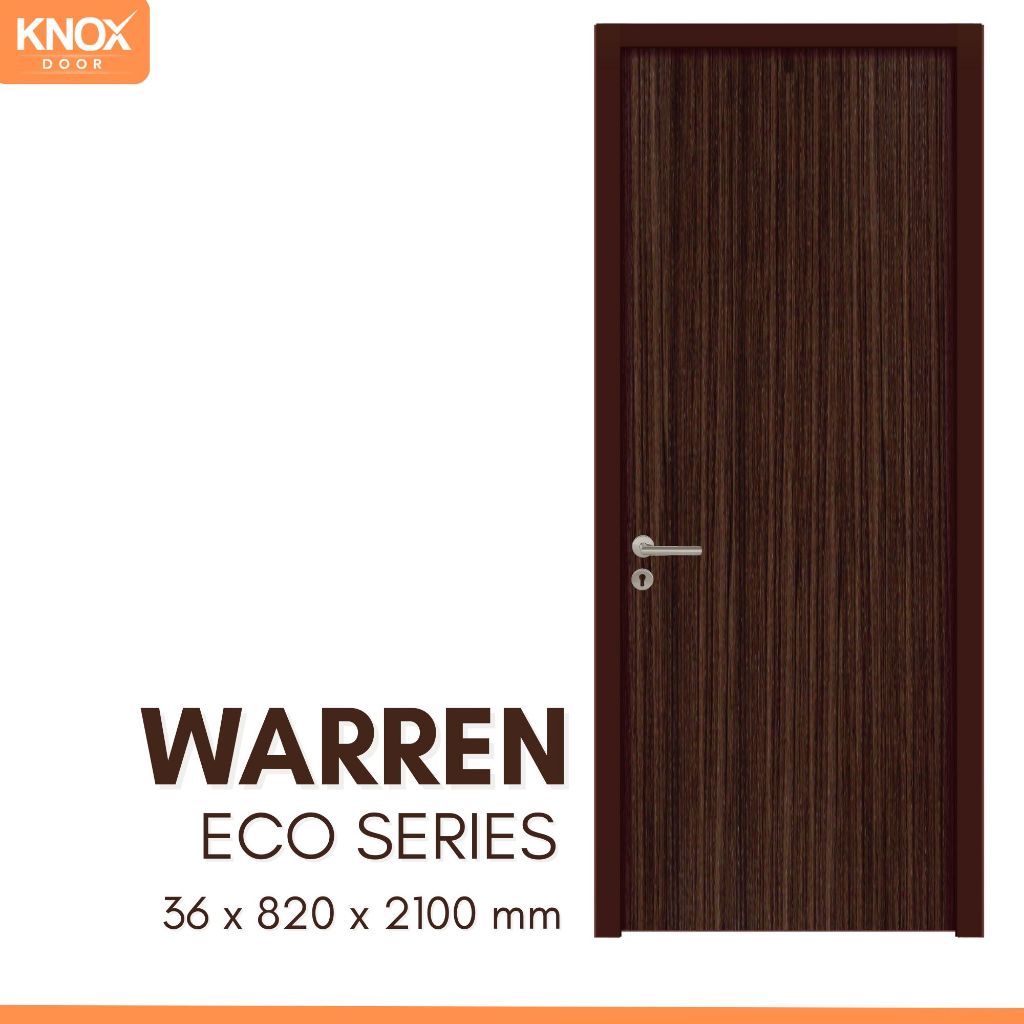 PINTU INTERIOR KNOX DOOR ECO SERIES WARREN 36x820x2100mm l KUSEN ALUMUNIUM BROWN & WHITE l ACCESORIS