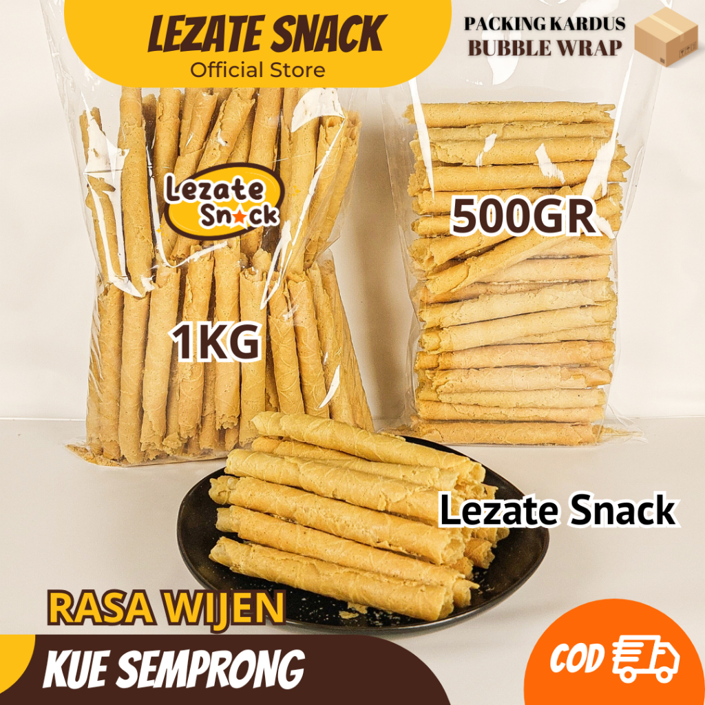 

Kue Sempron Wijen 1KG Gulung Kekinian Kiloan Terenak Murah Renyah / Kue Kapit Wafer Roll Lezate SNACK