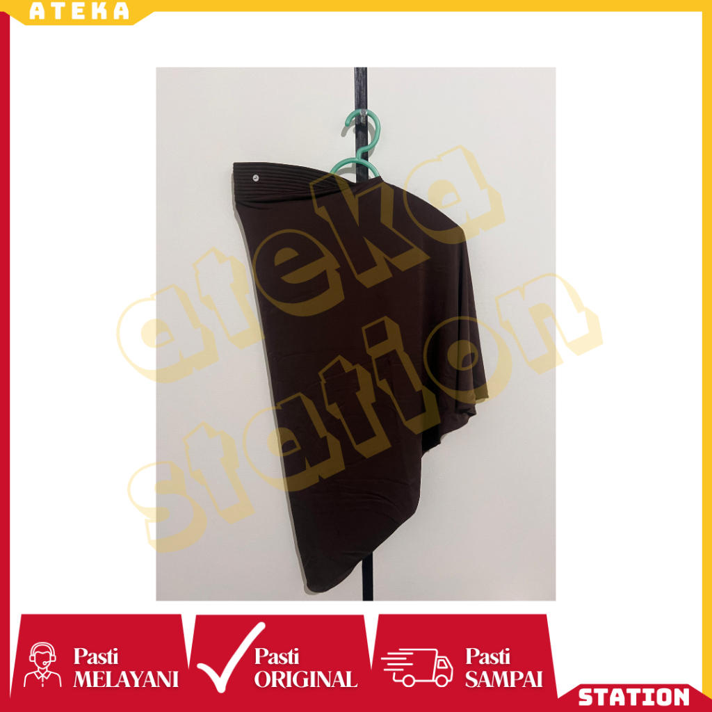 Hijab Sport Bergo Warna Coklat Putih Polos Size L/M/S Jersey