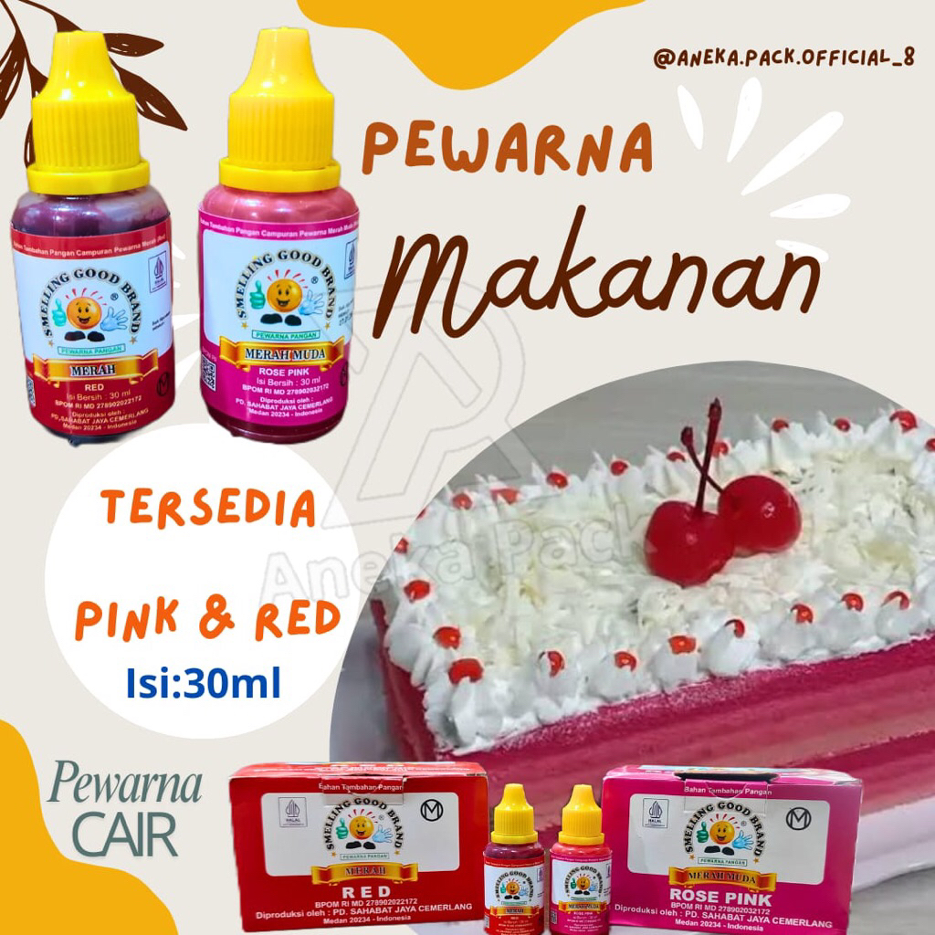 

pewarna makanan pink dan merah