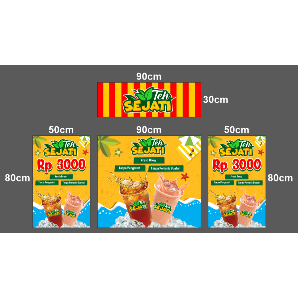 Custom Banner Rombong / Booth Teh Sejati