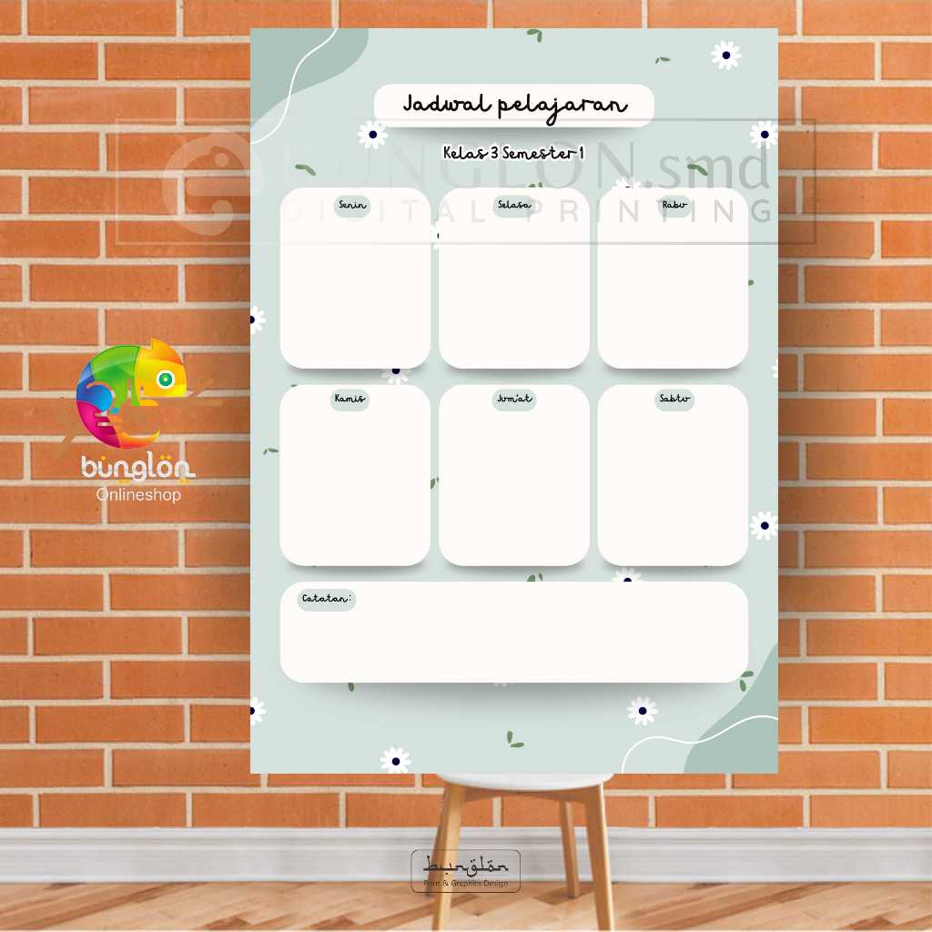 

Poster Jadwal Pelajaran model abu